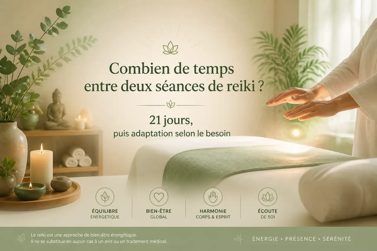 Combien de temps entre deux séances de reiki ? 21 jours, puis adaptation selon le besoin