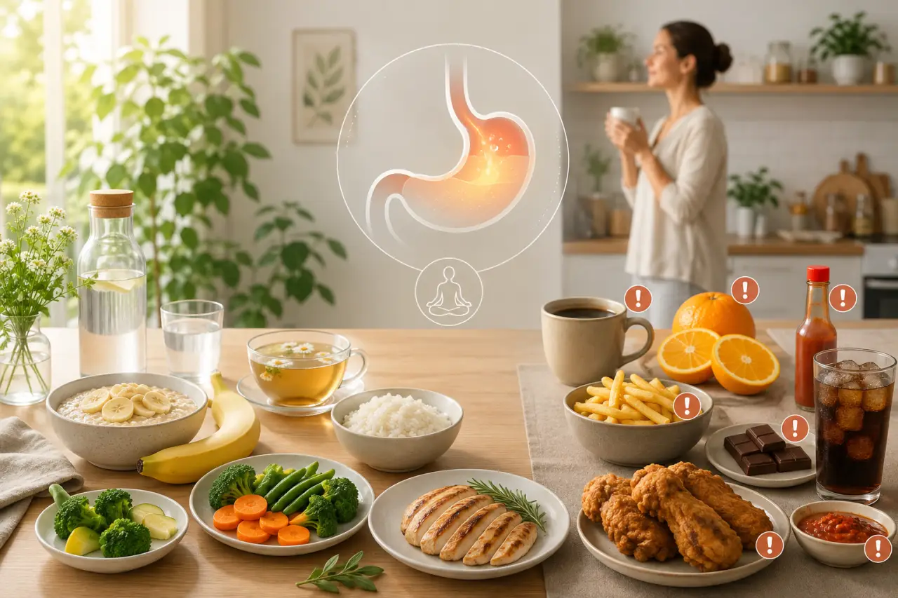 Reflux gastrique et aliments : limiter les déclencheurs, garder des repas simples et digestes