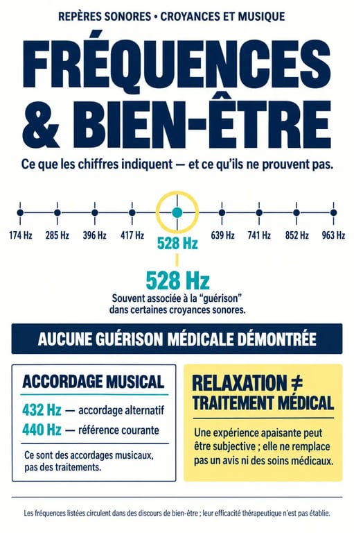 Quelle est la fréquence en hertz pour favoriser les guérisons : 528 Hz, 432 Hz et limites des preuves scientifiques