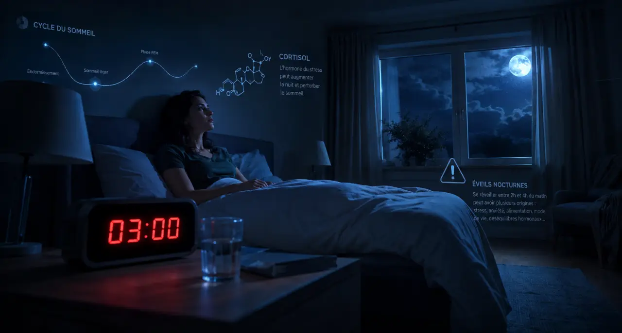 Réveil nocturne à 3h : fin de cycle, cortisol ou signal à surveiller ?
