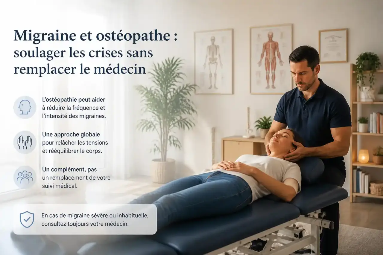 Migraine et ostéopathe : soulager les crises sans remplacer le médecin